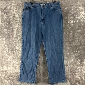 Lee Size 16 Denim Casual Jeans Straight Leg Pants Blue Button‎ Zip Cotton Pocket